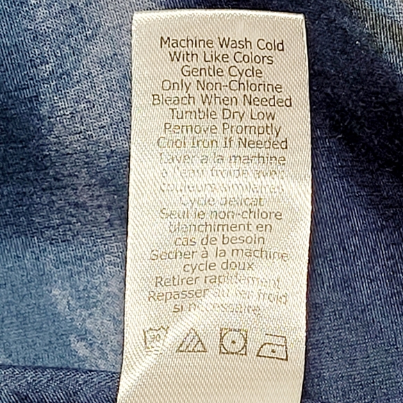 MarlaWynne Abstract Swirled Blue Tan & White Sleeveless Top Women's (XS) - Picture 6 of 7